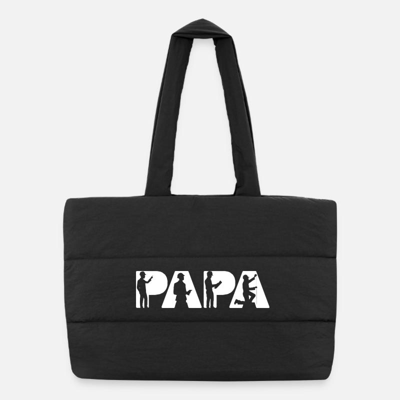 Papa Engineer Construction Silhouettes Sac shopping matelassé