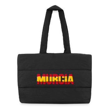 Murcia Flagge Spanien - Puffer-Einkaufstasche - Schwarz - Vorne