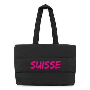 SCHWEIZ. LAND - Puffer-Einkaufstasche - Schwarz - Vorne