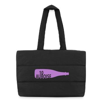 Bottle of sparkling wine dawn - Puffer Shopping Bag - black - Front
