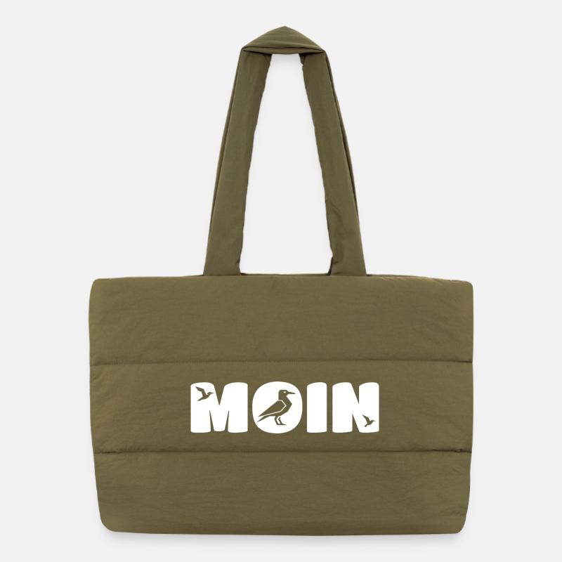 Moin Seagull Coastal Greeting - Maritime Puffer Shopping Bag