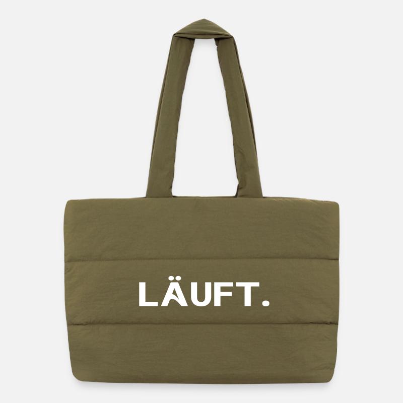 Läuft. Cooles Statement Minimal Trend Design Puffer-Einkaufstasche
