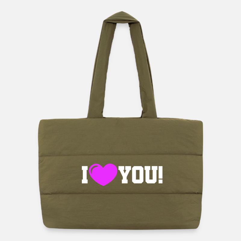 Je t’aime - Ich Liebe Dich Sac shopping matelassé