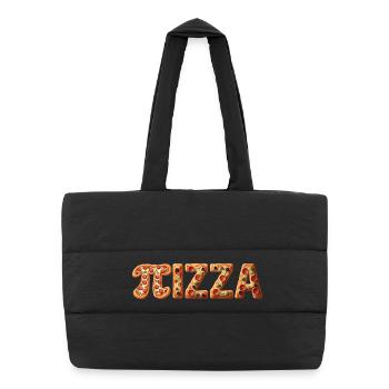 PIZZA Lettres en Croûte Colorée - Sac shopping matelassé - noir - Devant