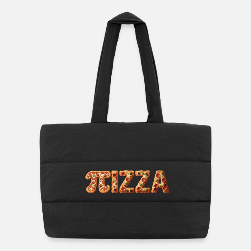 PIZZA Lettres en Croûte Colorée Sac shopping matelassé