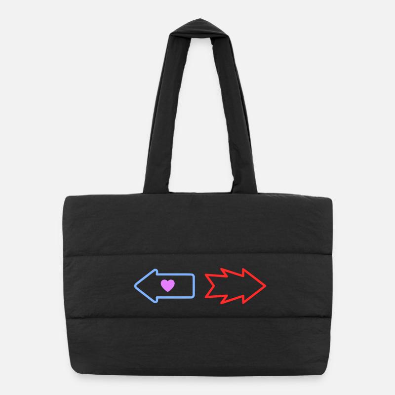 Arrows Direction Love Quarrel Puffer Shopping Bag