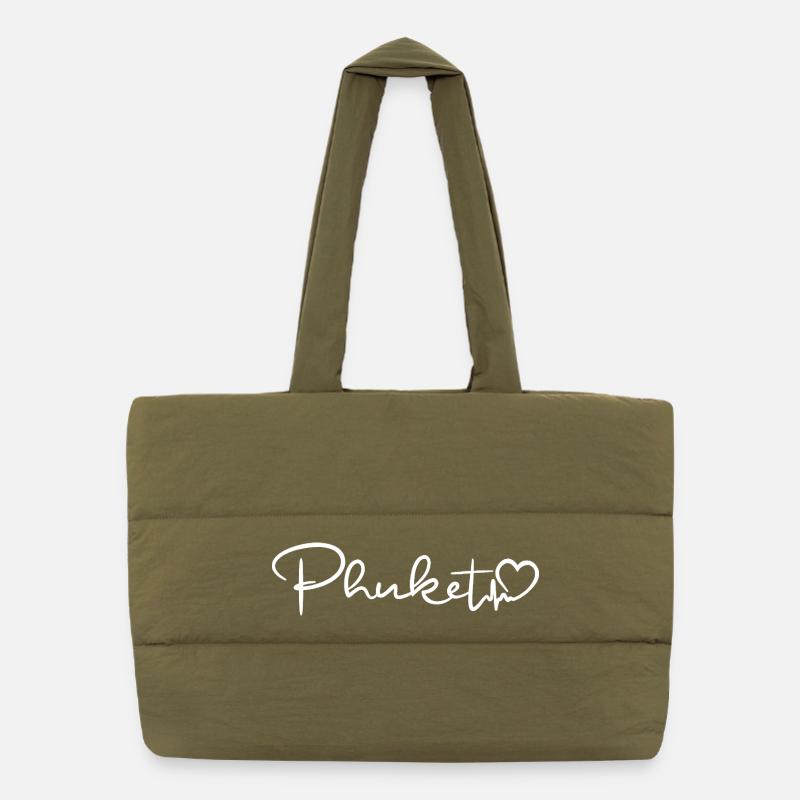 Phuket Heartbeat Thailand Puffer Shopping Bag