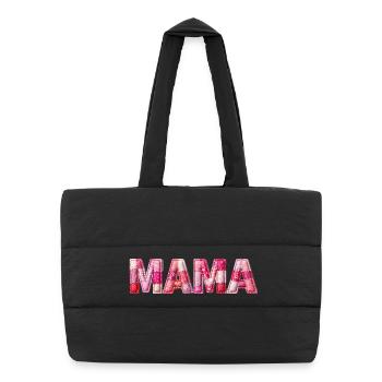 Maman Police en patchwork faite à la main - Sac shopping matelassé - noir - Devant