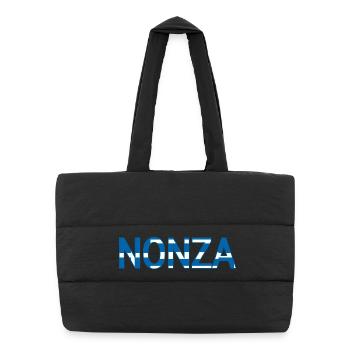 Nonza Grèce Texte - Sac shopping matelassé - noir - Devant