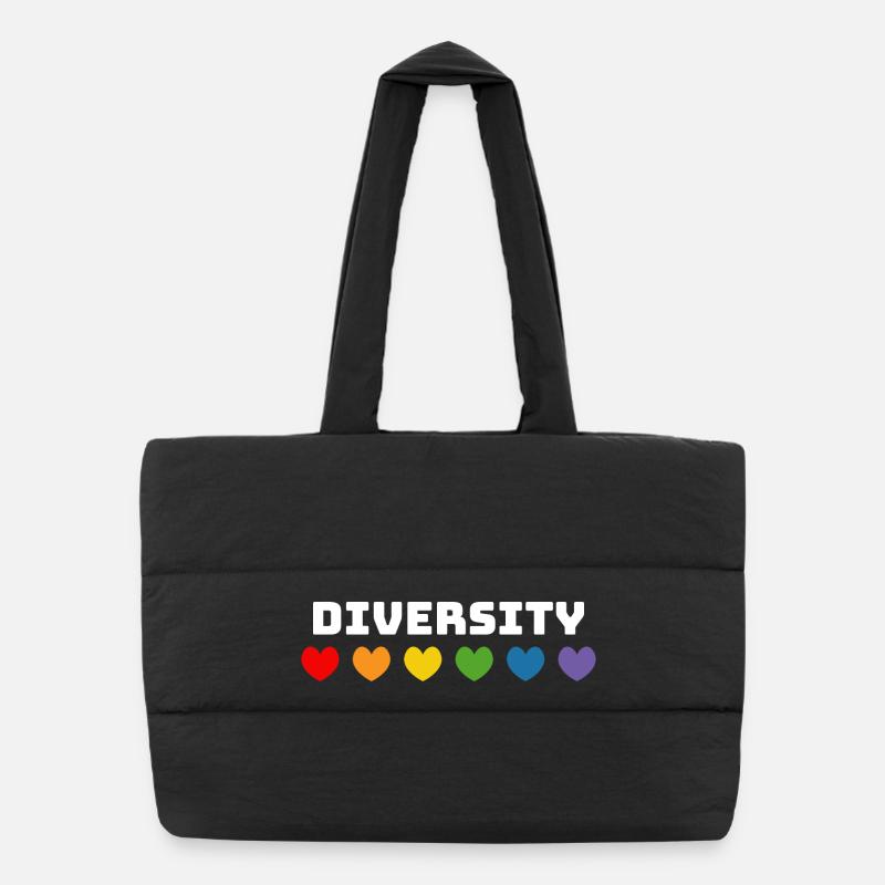 Regenbogenherzchen LGBT lgbtqi queer Diversity Puffer-Einkaufstasche