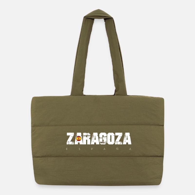 Saragosse Rough Text City Flag Tee Sac shopping matelassé