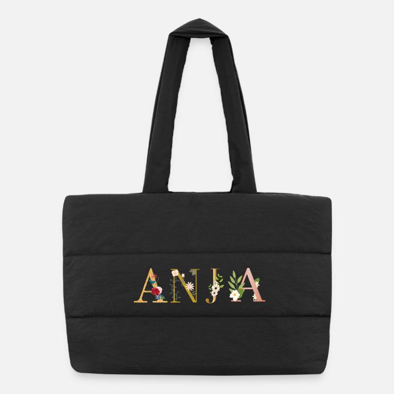 ANJA Nom décoré de fleurs Sac shopping matelassé