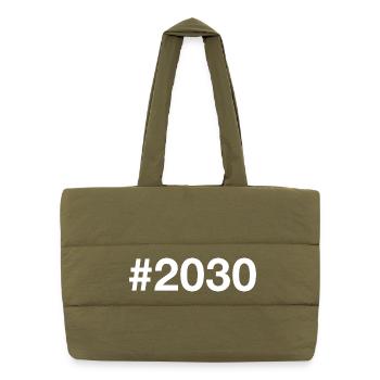 2030 Hashtag - Puffer Shopping Bag - safari green - Front