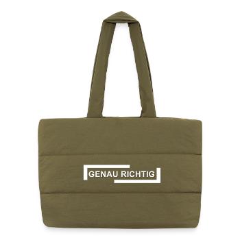 Abstract Play of Colors Motif - Puffer Shopping Bag - safari green - Front