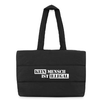 Personne n’est illégal - Migration - Illégalité - Sac shopping matelassé - noir - Devant