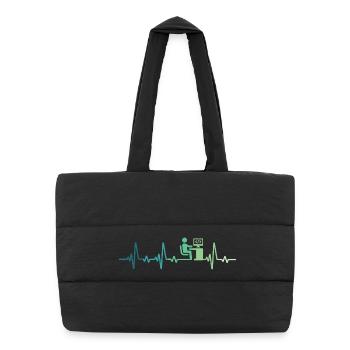 Heartbeat Programmer Developer - Puffer Shopping Bag - black - Front