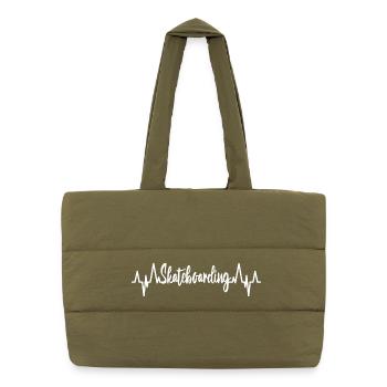 Skateboarding Kardiogramm - Puffer-Einkaufstasche - safari Green - Vorne