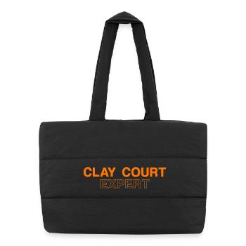 Tennis Shirt Clay Court Expert - Puffer-Einkaufstasche - Schwarz - Vorne