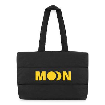 Lune - Sac shopping matelassé - noir - Devant