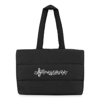 Notes musicales Clés de mélodie - Sac shopping matelassé - noir - Devant