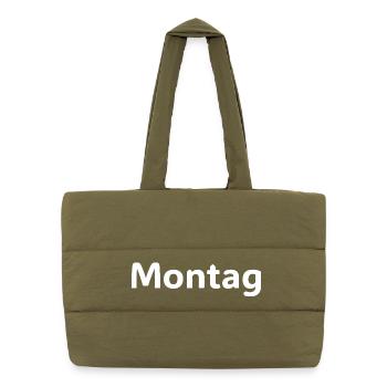 Chemise Lustiges Spruch de la Motivation Montag - Sac shopping matelassé - safari green - Devant