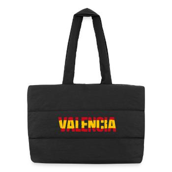 Valencia Flagge Spanien - Puffer-Einkaufstasche - Schwarz - Vorne