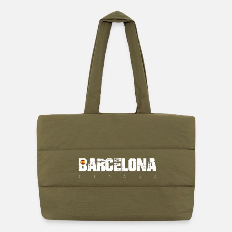 Barcelone Gras Type en détresse Sac shopping matelassé
