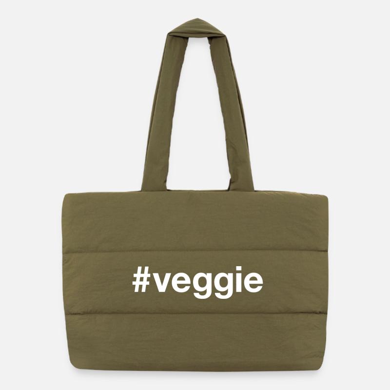 VEGGIE Végétarien Végétarien Hashtag Sac shopping matelassé