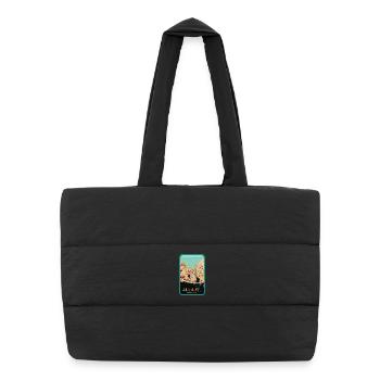 Emblematic cliffs of the Algarve: Original view - Puffer Shopping Bag - black - Front