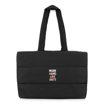 Work Hard Like Ants - Puffer-Einkaufstasche - Schwarz - Vorne