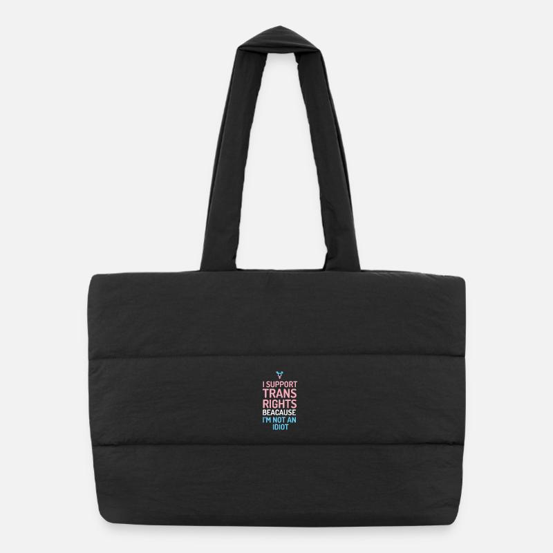 Je soutiens les droits des trans Sac shopping matelassé
