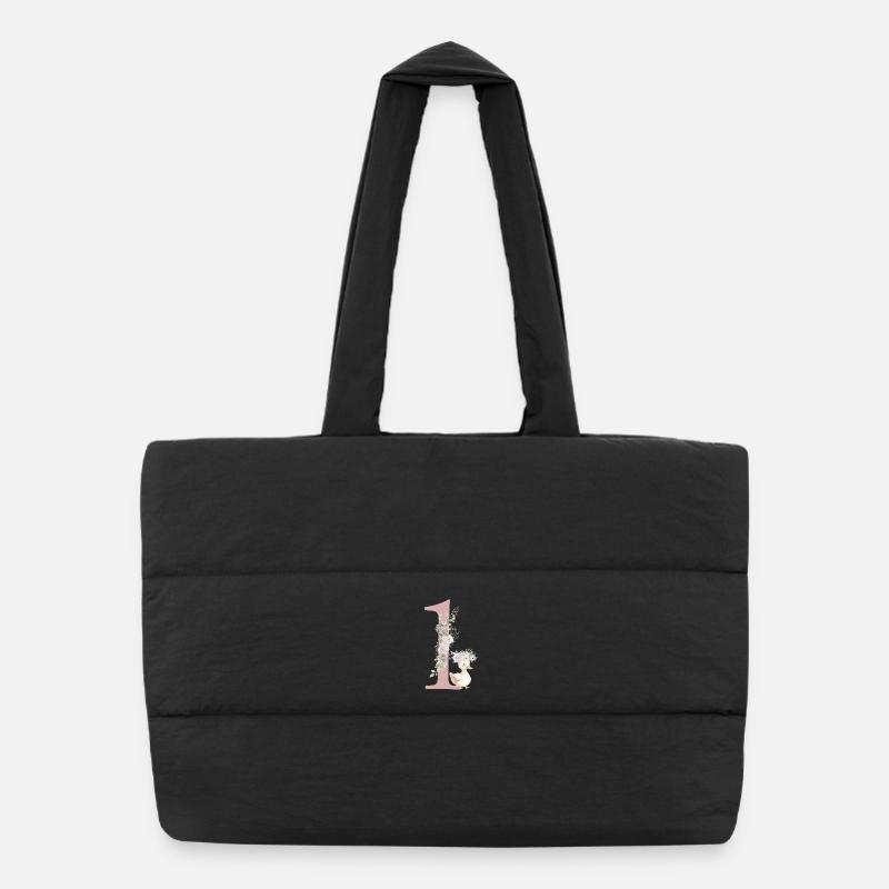 Numéro 1, floral, personnalisable Sac shopping matelassé