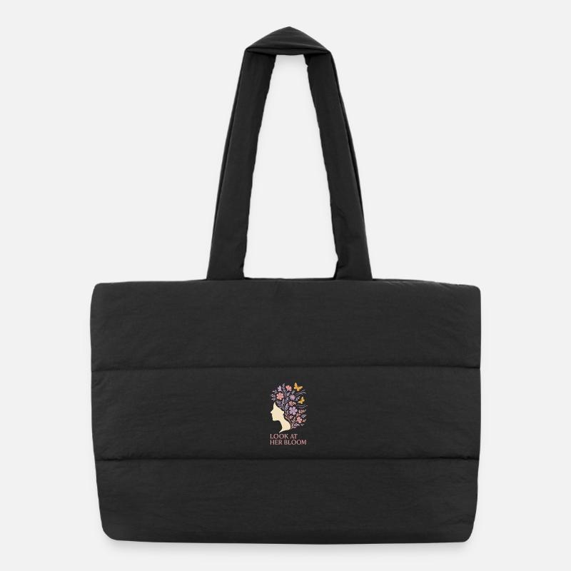 Mindful Growth, Spring Renewal, Puffer Shopping Bag
