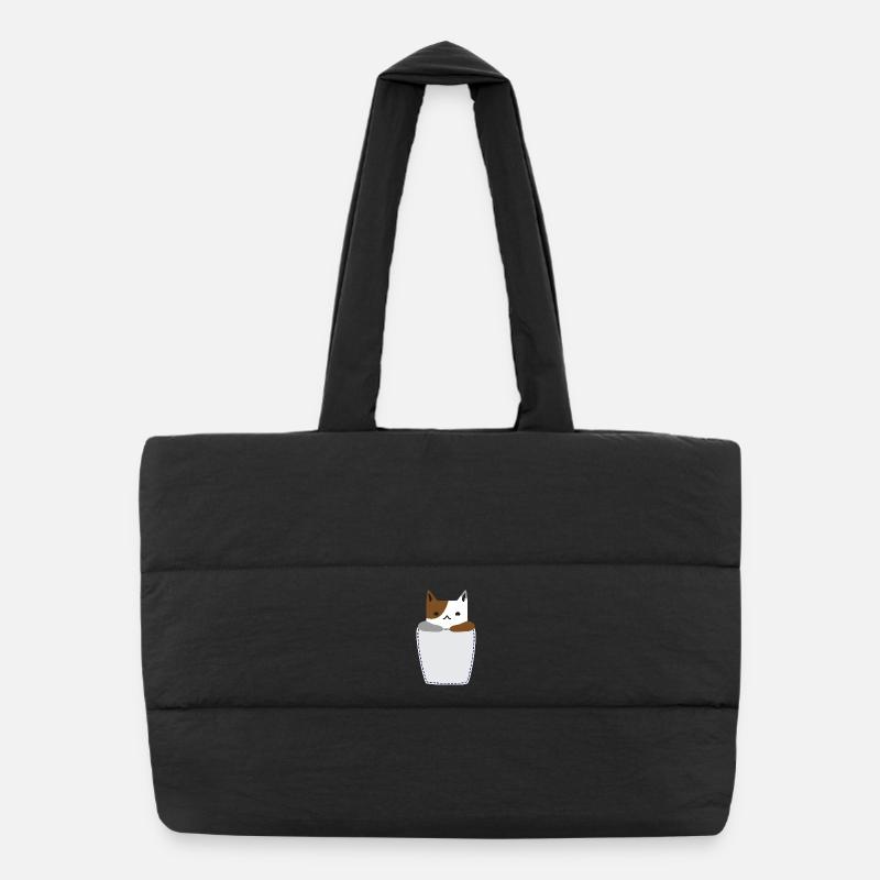 Poche poitrine avec chat Sac shopping matelassé