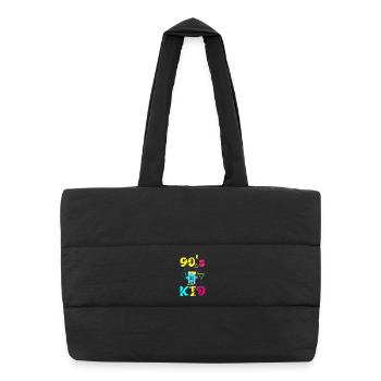 90s Kid Forever – Retro-T-Shirt für Fans der 90er - Puffer-Einkaufstasche - Schwarz - Vorne