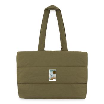 Origami Taube - Puffer-Einkaufstasche - safari Green - Vorne