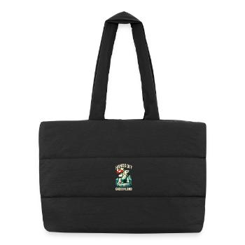 Hands Off Greenland Flag Arctic Polar Bear - Puffer-Einkaufstasche - Schwarz - Vorne