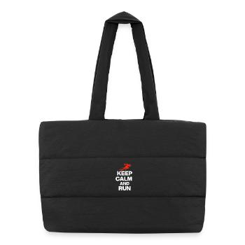 RESTE CALME ET COURS ! - Sac shopping matelassé - noir - Devant