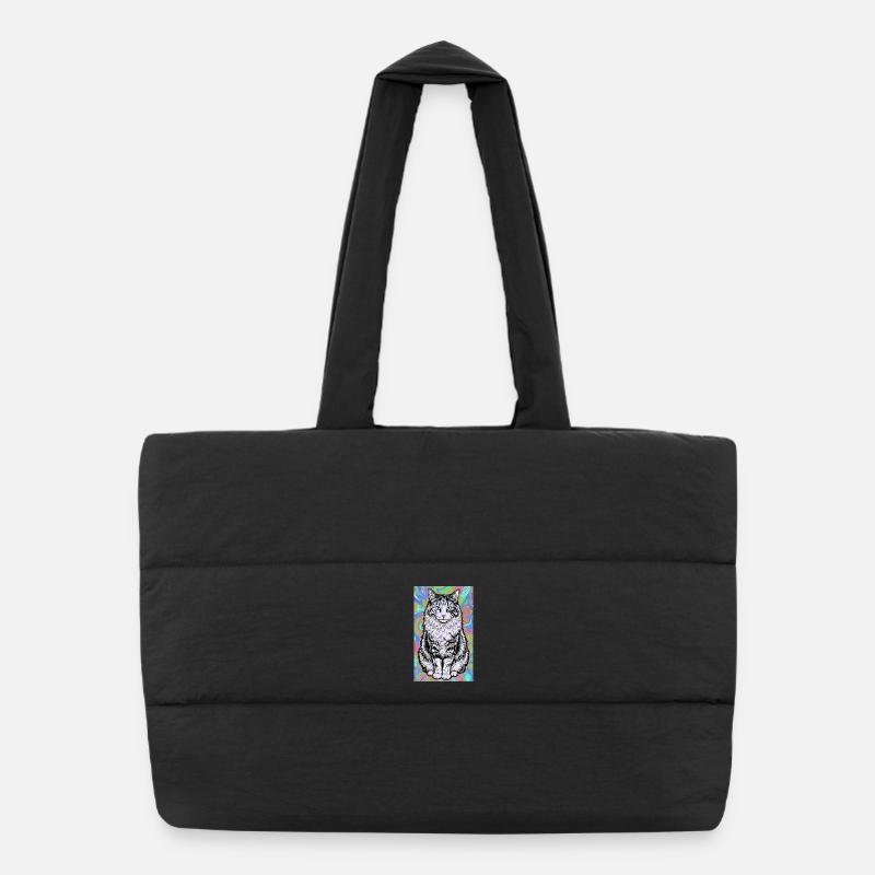 chat Sac shopping matelassé