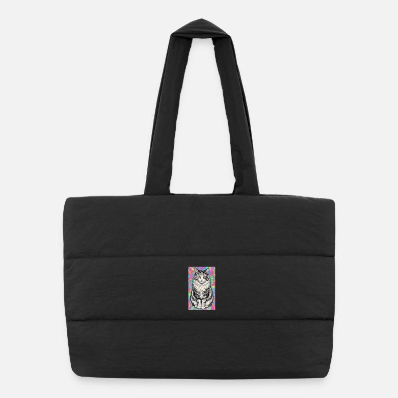 chat Sac shopping matelassé