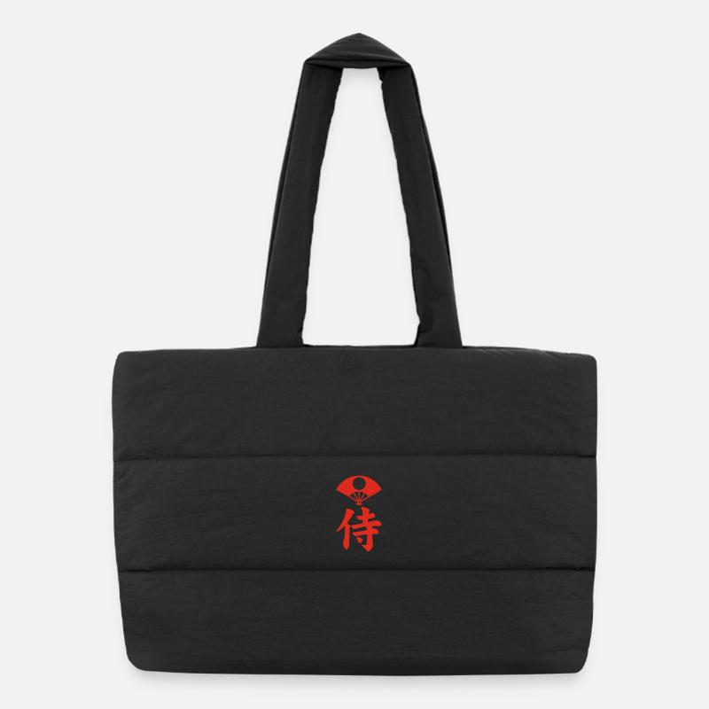 Samurai emblem of the Satake clan (red) Puffer Shopping Bag