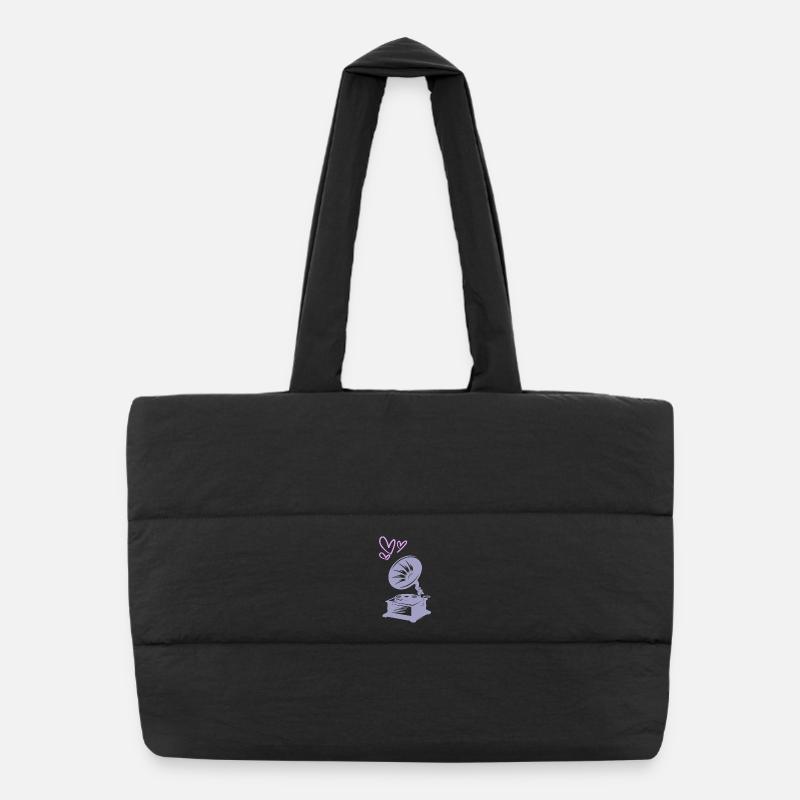 Musique Vintage Gramophone Sac shopping matelassé