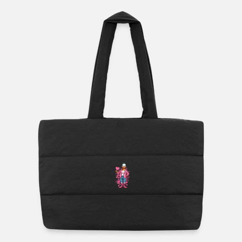 Canard punk avec coeur Sac shopping matelassé
