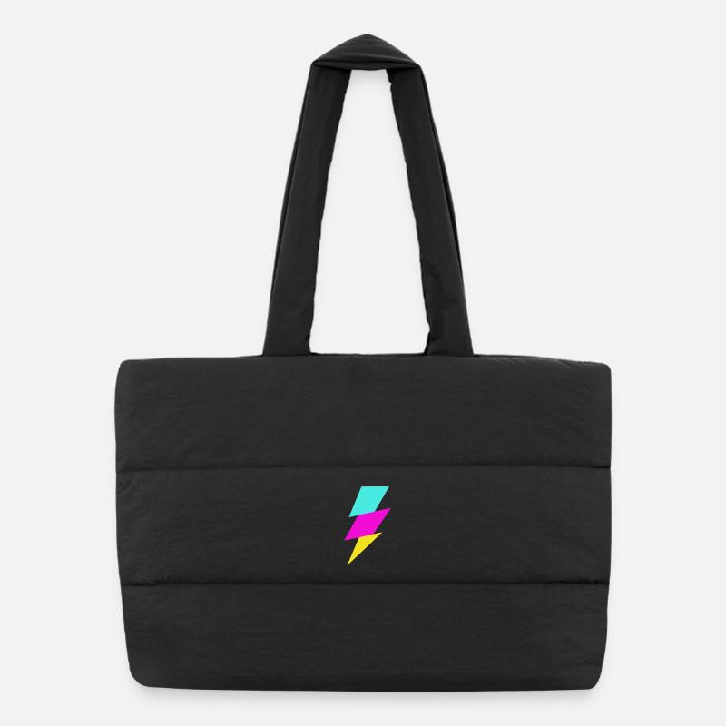 Rayon abstrait aux couleurs néon Sac shopping matelassé