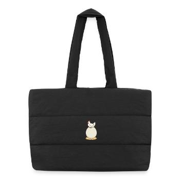 Chicken and egg - Puffer Shopping Bag - black - Front