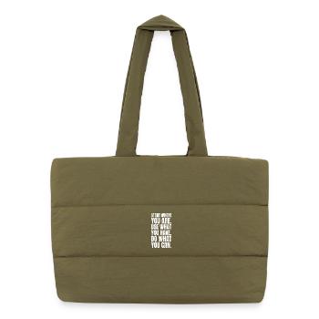 Fang dort an, wo du bist, nutze das, was du hast, mach was - Puffer-Einkaufstasche - safari Green - Vorne