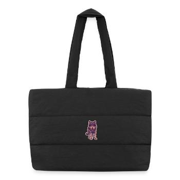 Wolf with sunglasses - Puffer Shopping Bag - black - Front
