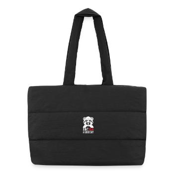 Panda dit : ne gâche pas une bonne journée - Sac shopping matelassé - noir - Devant
