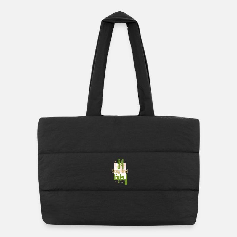 Stay Kind Calligraphie Verte Moderne Sac shopping matelassé