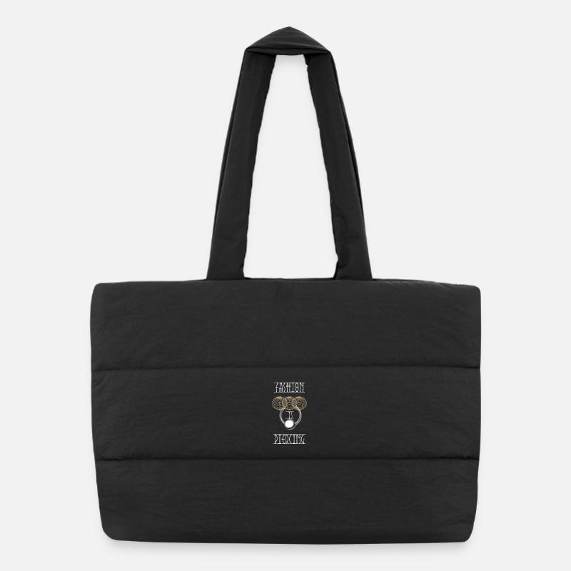 Fashion is piercing - Puffer Shopping Bag - black